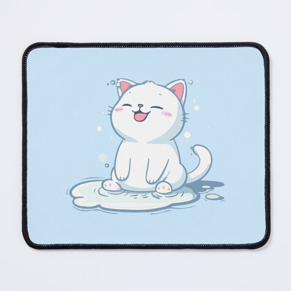 Item preview, Kawaii cat in a puddle of milk designed and sold by Bubble Cats.