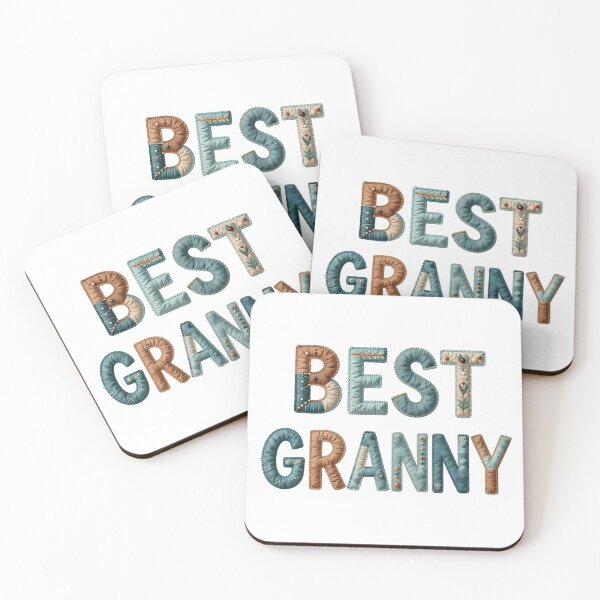 Item preview, BEST GRANNY - IN TEAL AND TERRACOTTA FAUX LETTERING designed and sold by AlexOBrienArt.
