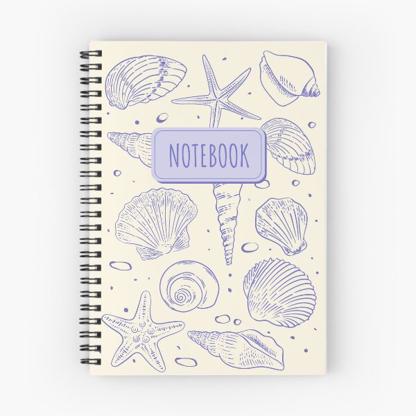 Item preview, Summer nautical Blue Seashells Notebook Design designed and sold by Deepness2023.