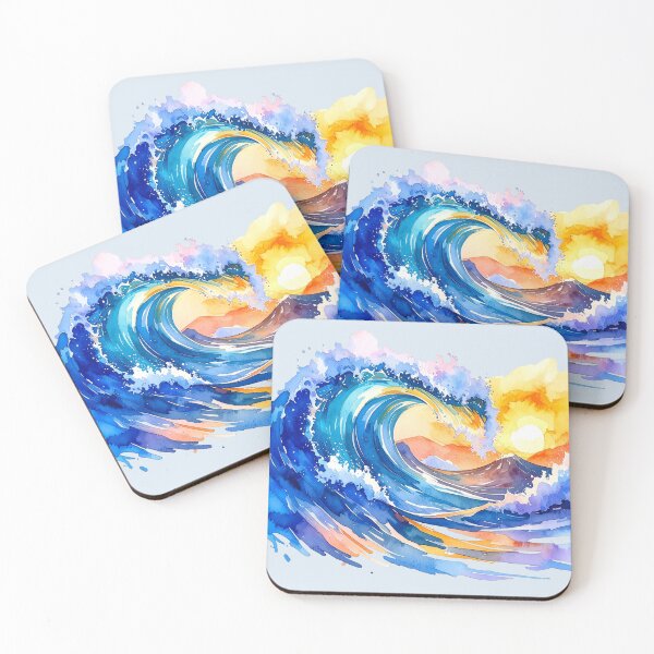 Item preview, Dance of the wave at dawn, wave in watercolor designed and sold by LiskoDesign.