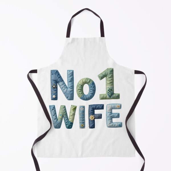 Item preview, No1 WIFE - IN BLUE & GREEN FAUX LETTERING  designed and sold by AlexOBrienArt.