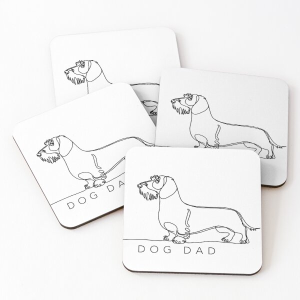 Item preview, DOG DAD Wirehaired Dachshund - Minimalist Line Art Gift designed and sold by iPrintPaws.