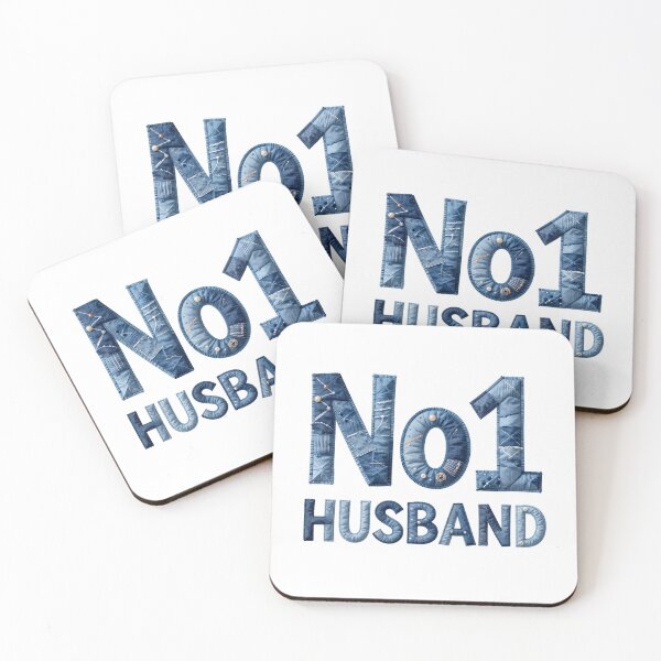 Item preview, No1 HUSBAND - IN DENIM FAUX LETTERING designed and sold by AlexOBrienArt.