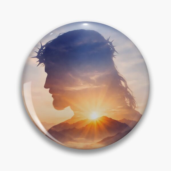 Item preview, Jesus Christ Silhouette Double Exposure Sunrise – Christian Faith Wall Art, Hope and Salvation Artwork designed and sold by stylishdzign.