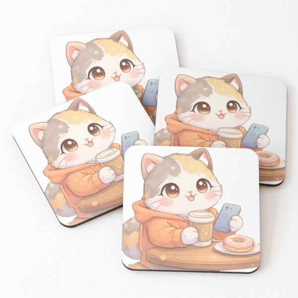 Item preview, Mochi Cozy Cat – Coffee Date Boy Cat designed and sold by Mochi Studio.