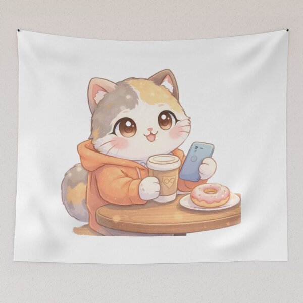 Item preview, Mochi Cozy Cat – Coffee Date Boy Cat designed and sold by Mochi Studio.