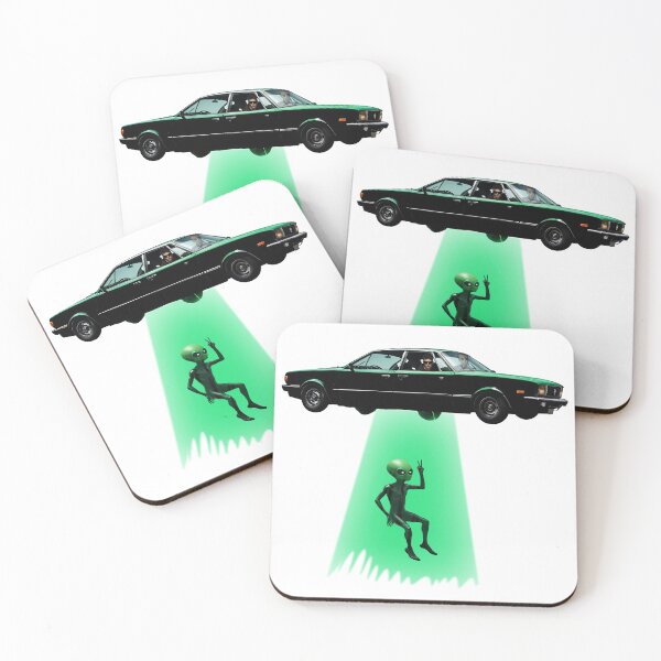 Item preview, Retro Car UFO Alien Abduction Surreal Art designed and sold by TeeARTHY.