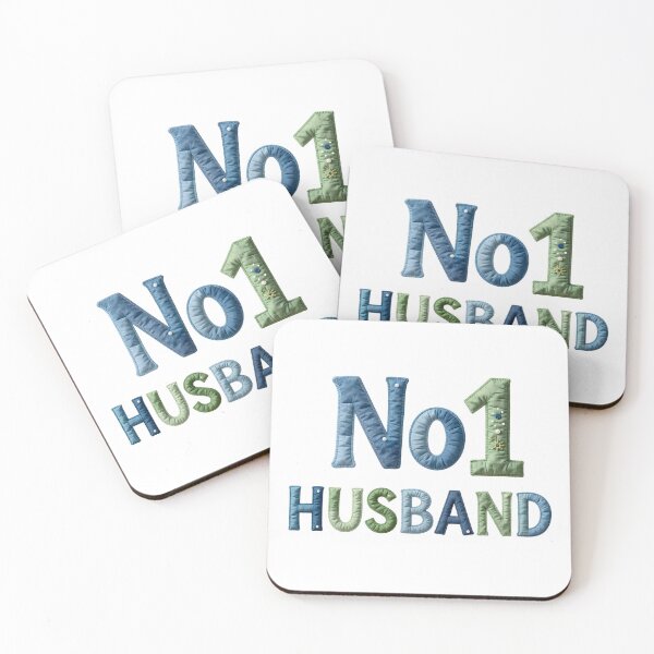 Item preview, No1 HUSBAND - IN BLUE & GREEN FAUX LETTERING designed and sold by AlexOBrienArt.