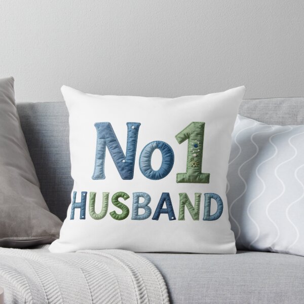 Item preview, No1 HUSBAND - IN BLUE & GREEN FAUX LETTERING designed and sold by AlexOBrienArt.