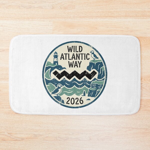 Item preview, Wild Atlantic Way Ireland 2026 Vintage Coastal Travel Badge designed and sold by REAL IRISH GIFTS.