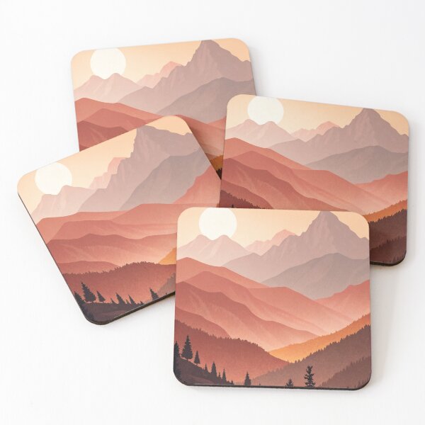 Item preview, Rust Mountains and alluring yellow palette - simple home decor in the bohemian style designed and sold by LuxeBuzz.