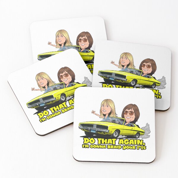 Item preview, Dirty Mary and Crazy Larry Caricature with quote "Do that again, I'm gonna braid your t*ts" designed and sold by MovieMotorMerch.