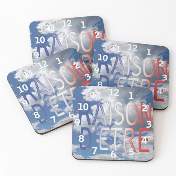 Item preview, “REASON FOR BEING” – French typography in blue, white, and red (HRS) designed and sold by Alan-David.