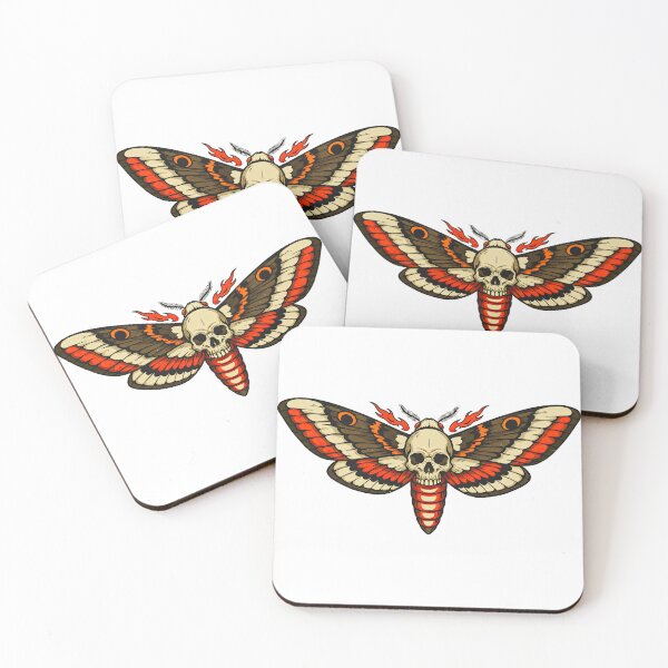 Item preview, Occult Deaths Head Moth with Skull and Flames designed and sold by TeeARTHY.