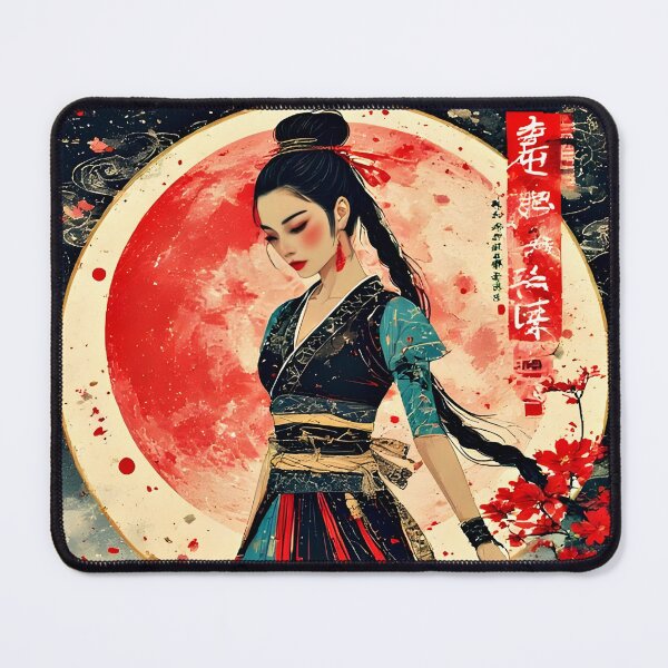 Item preview, Red Lunar Warrior Japanese Dark Aesthetic Art designed and sold by Neer arts.