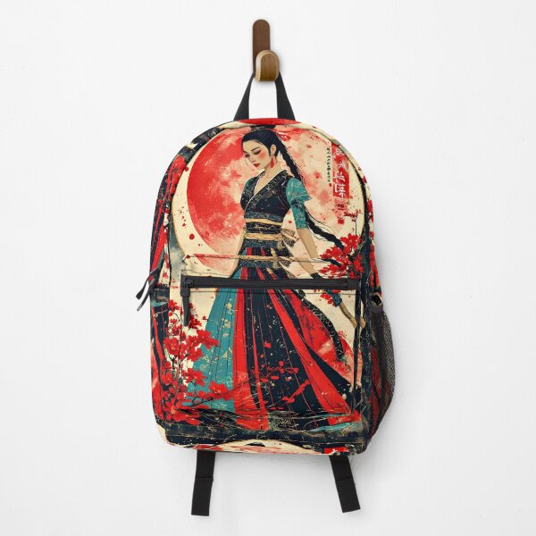 Item preview, Red Lunar Warrior Japanese Dark Aesthetic Art designed and sold by Neer arts.