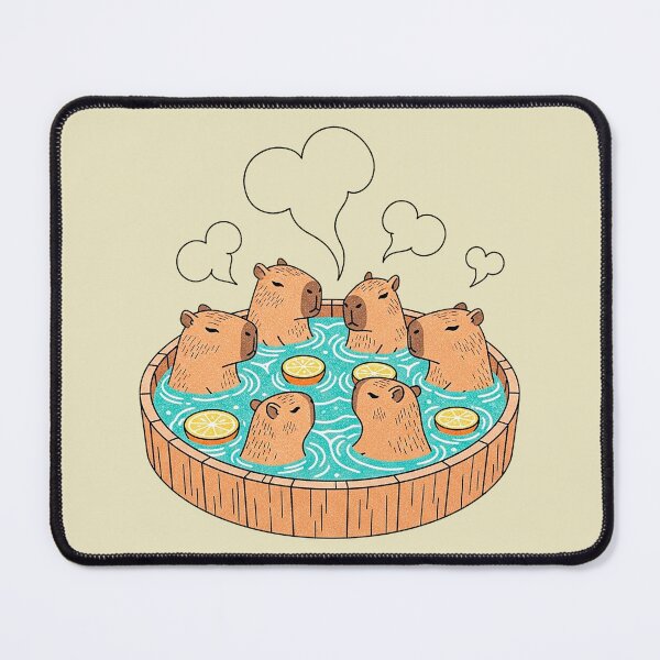 Item preview, Cute Capybara Japanese Onsen Bath with Yuzu designed and sold by SholoStudio.