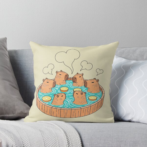 Item preview, Cute Capybara Japanese Onsen Bath with Yuzu designed and sold by SholoStudio.