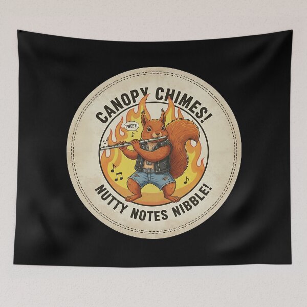 Item preview, Heavy Metal Squirrel Playing Flute - Canopy Chimes Nutty Notes Nibble designed and sold by ART-POD-PL.