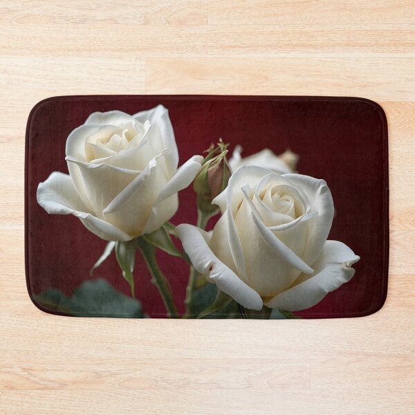 Item preview, White roses in red backdrop designed and sold by Marjudi77.