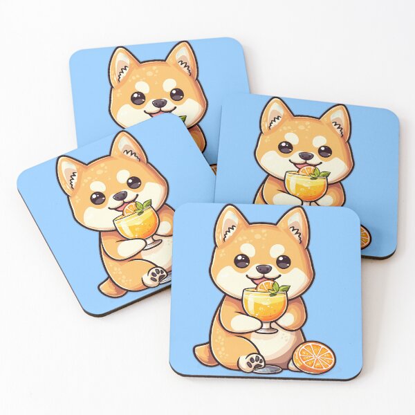 Item preview, Cute Shiba Inu Enjoying an Orange Spritz designed and sold by Beachy Beasts.