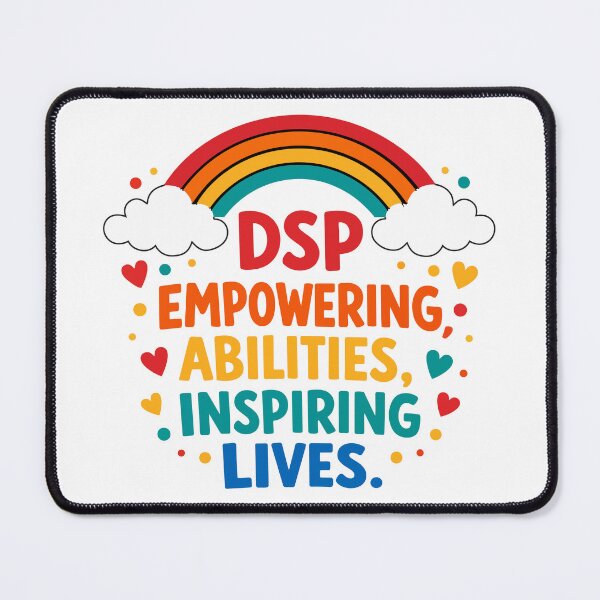 Item preview, DSP Empowering Abilities Inspiring Lives – Rainbow Typography designed and sold by FamaPod.