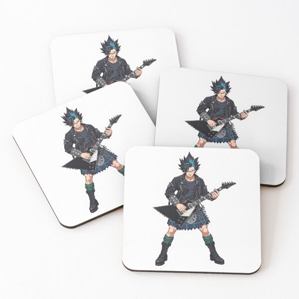 Item preview, Highland Rocker: Scottish Anime Punk Guitarist in Tartan Kilt designed and sold by Loom on the Loch.