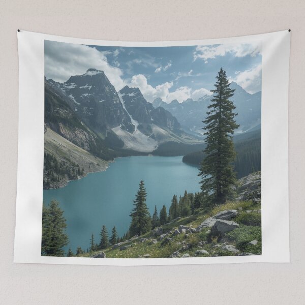 Item preview, Turquoise lake surrounded by snow-covered Canadian mountains designed and sold by Nature-sport.