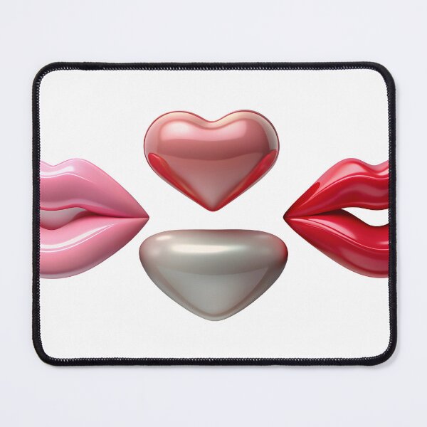 Item preview, Vibrant lips and heart shapes in pink, red, and white hues designed and sold by Creative88Art.
