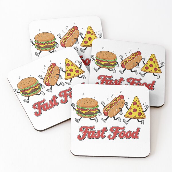 Item preview, Funny Fast Food Characters Running Burger Pizza designed and sold by TeeARTHY.