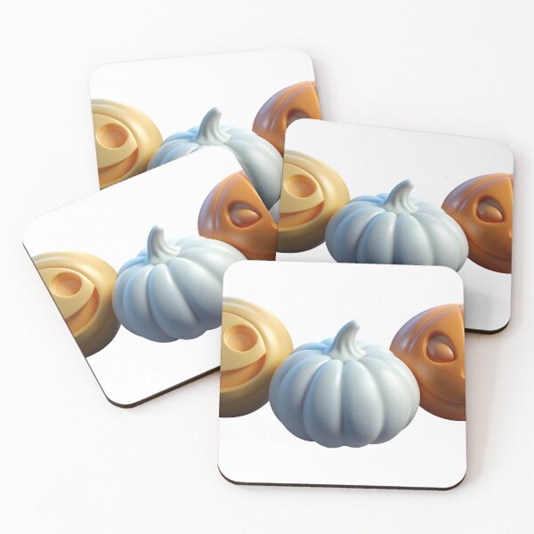 Item preview, Three dimensional Halloween pumpkins in orange, white, and gold designed and sold by Creative88Art.