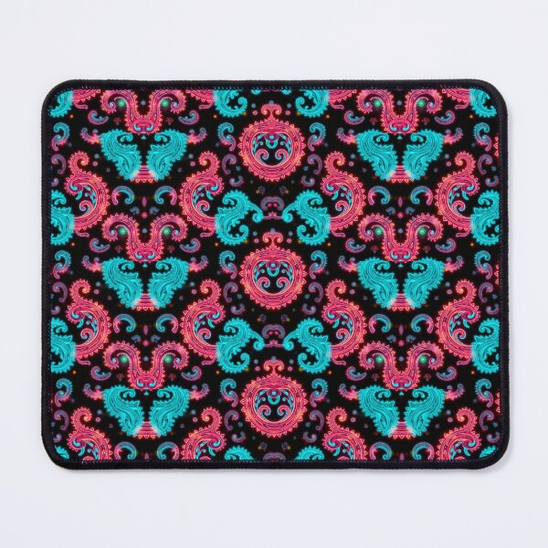 Item preview, Coral and Aqua Crazy Paisley Abstract Pattern designed and sold by Sachie's Studio.