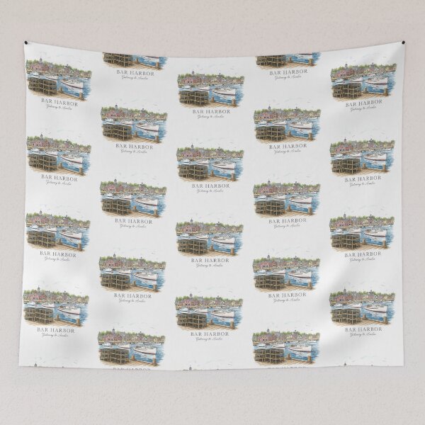 Item preview, Bar Harbor Maine - Gateway to Acadia Lobster Boat Watercolor designed and sold by Digital Dreams Arts.