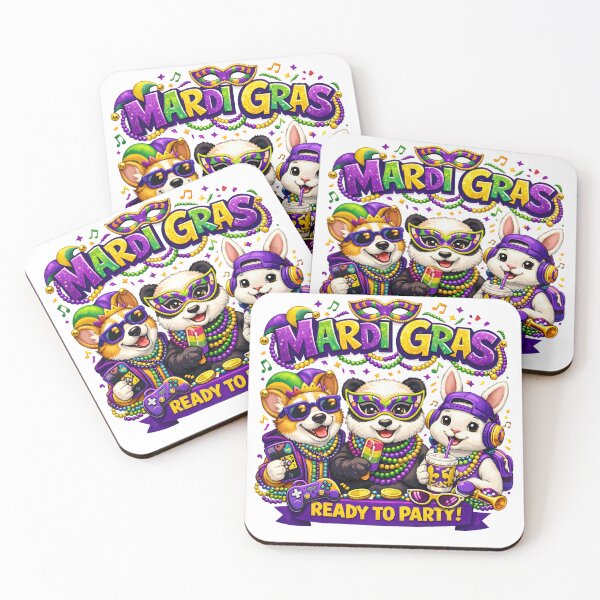 Item preview, Mardi Gras Ready To Party Animals designed and sold by AnnDesignStudio.