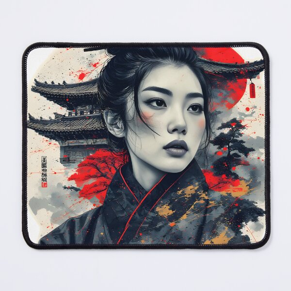 Item preview, Sumi-E Inspired Geisha Japanese ink Art designed and sold by Neer arts.