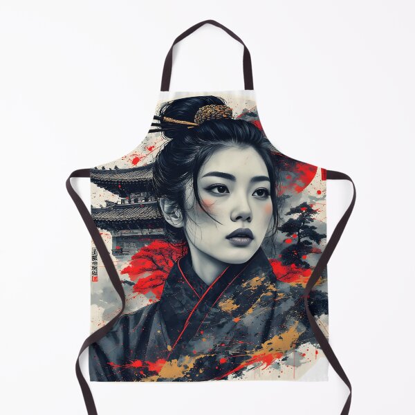 Item preview, Sumi-E Inspired Geisha Japanese ink Art designed and sold by Neer arts.