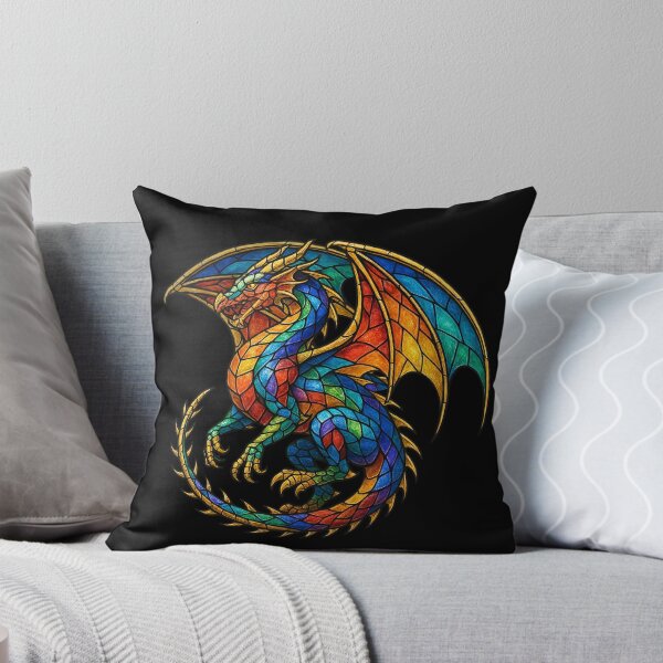 Item preview, Mythical Stained Glass Colorful Dragon Art designed and sold by TeeARTHY.