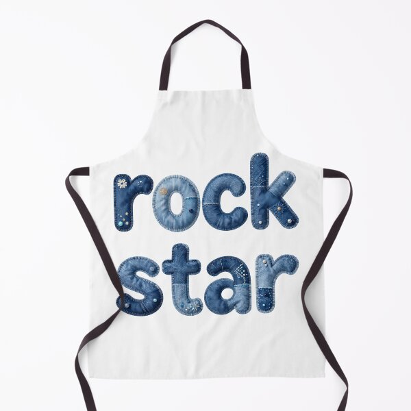 Item preview, ROCK STAR - IN DENIM FAUX LETTERING designed and sold by AlexOBrienArt.
