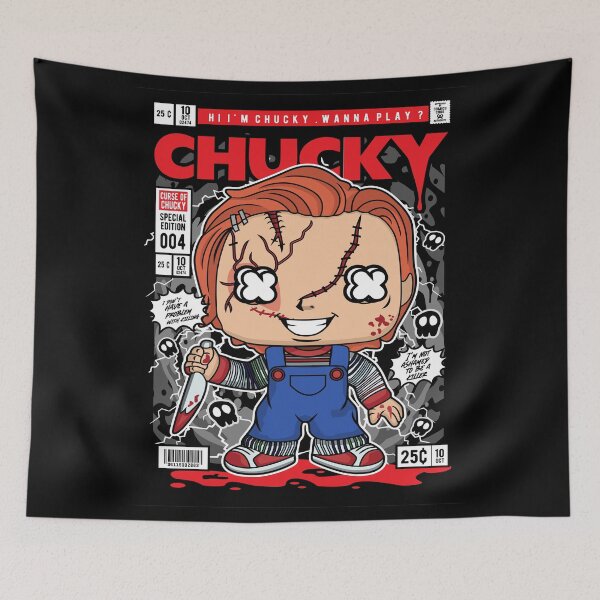 Item preview, Hi I'm Chucky. Wanna Play? Horror Movie Character Slasher Fan designed and sold by visionsunveiled.