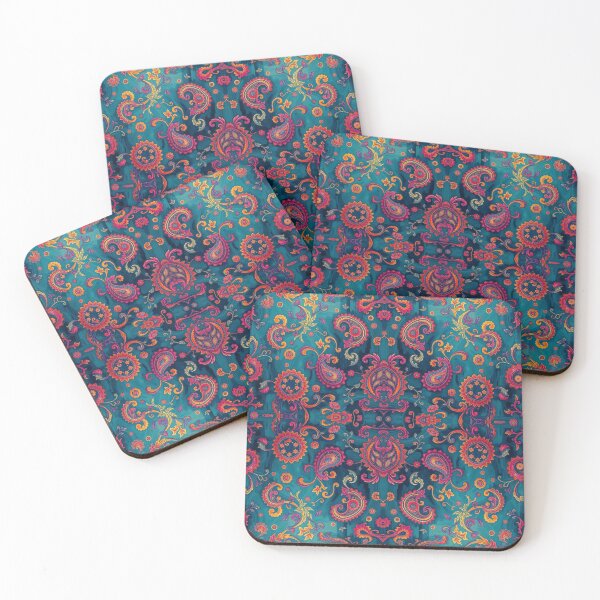 Item preview, Orange and Teal Crazy Paisley Pattern designed and sold by Sachie's Studio.
