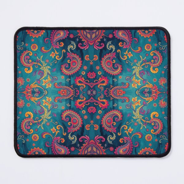 Item preview, Orange and Teal Crazy Paisley Pattern designed and sold by Sachie's Studio.