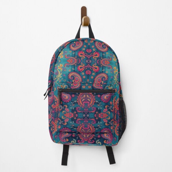 Item preview, Orange and Teal Crazy Paisley Pattern designed and sold by Sachie's Studio.