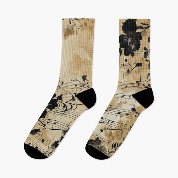 Item preview, Floral pattern. Musical notes. Retro. Vintage. designed and sold by MagelliShop.
