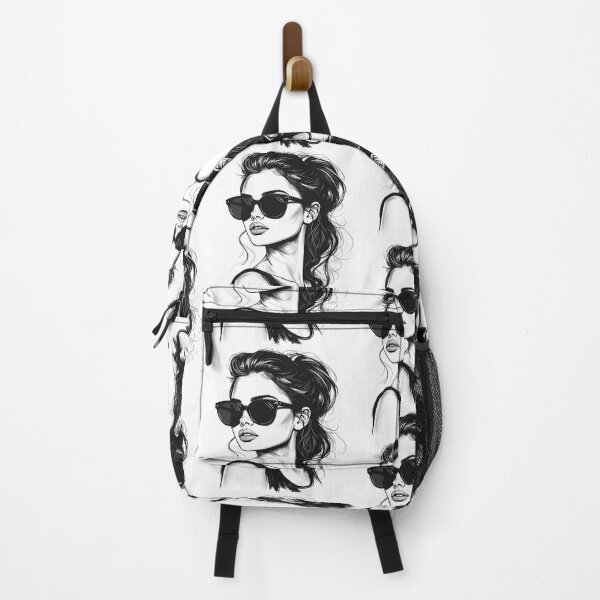 Item preview, Young woman with sunglasses, long hair, messy braid designed and sold by LiskoDesign.