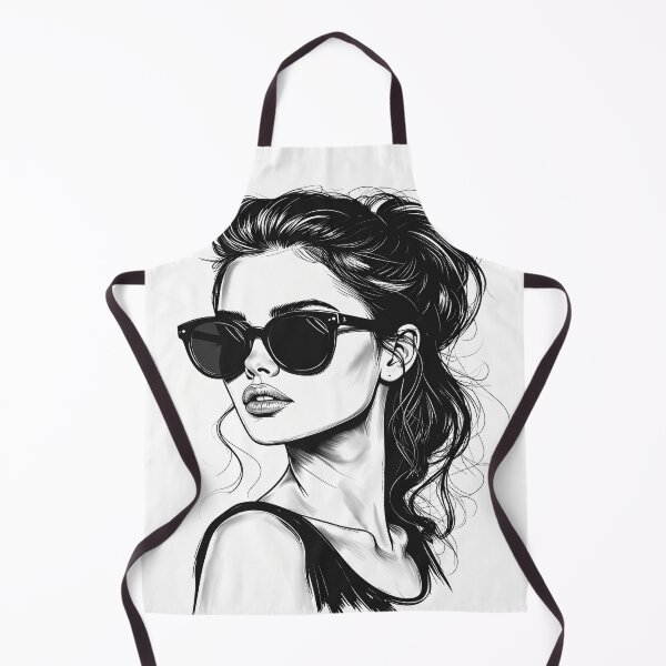 Item preview, Young woman with sunglasses, long hair, messy braid designed and sold by LiskoDesign.