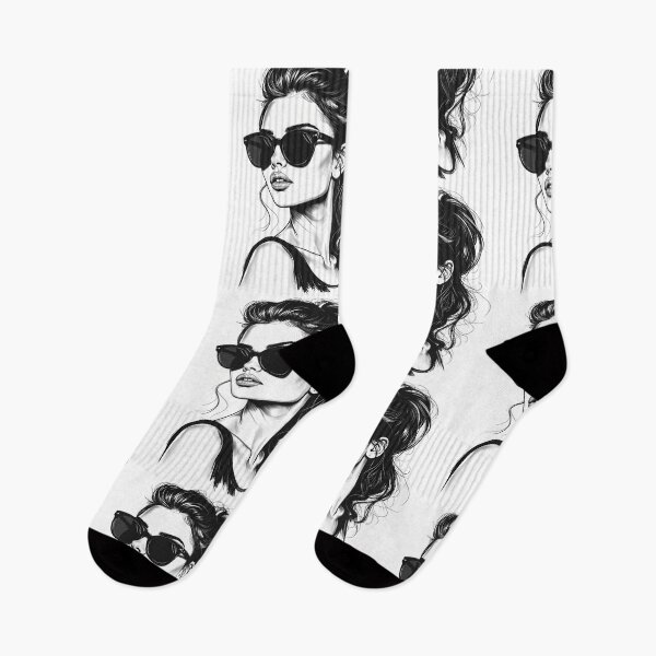 Item preview, Young woman with sunglasses, long hair, messy braid designed and sold by LiskoDesign.