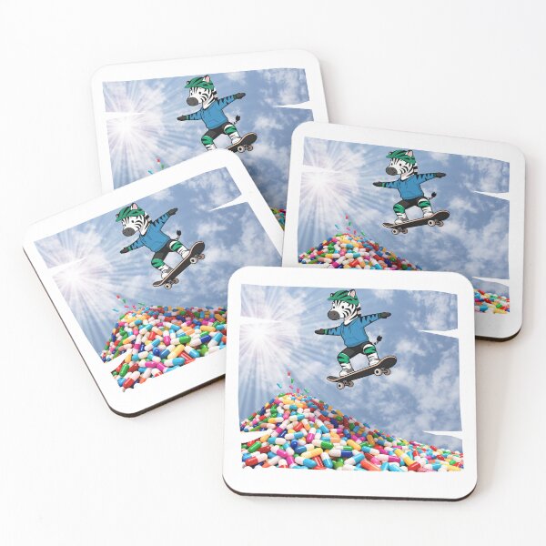 Item preview, Skating Through Meds – Dark Humor Chronic Illness Art designed and sold by ZebraDazzleDesigns.