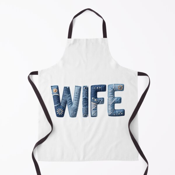 Item preview, WIFE - IN DENIM FAUX LETTERING designed and sold by AlexOBrienArt.