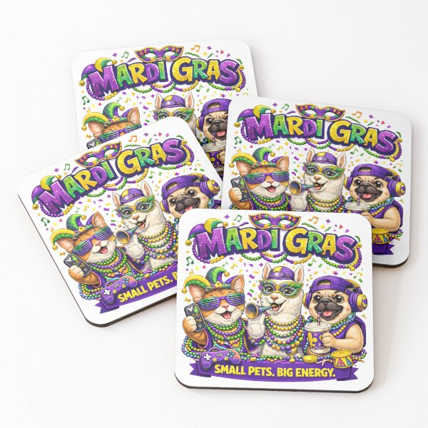 Item preview, Mardi Gras Small Pets Big Energy designed and sold by AnnDesignStudio.