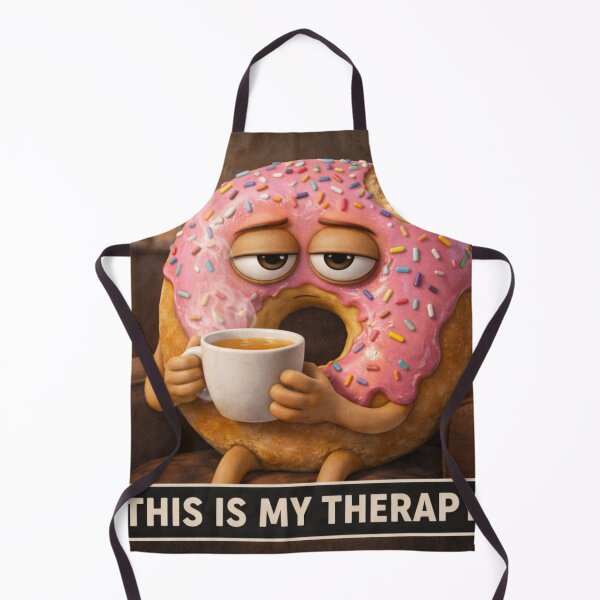 Item preview, This Is My Therapy – Funny Donut and Coffee 3D Comfort Humor designed and sold by ComedyInkFactor.